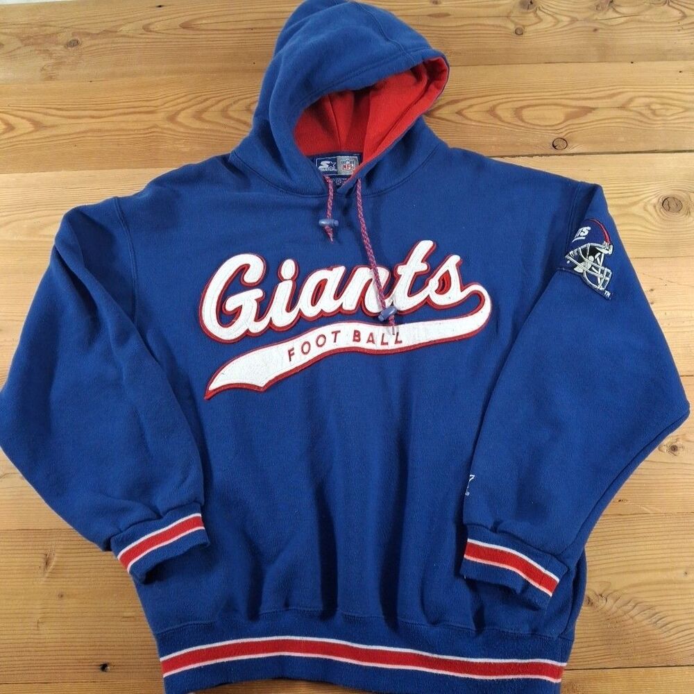 Vintage 90s Ny Giants Starter Hoodie Mens Large